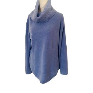 RACHEL ZOE  Chenille Cowl Neck Sweater Blue Women's Size Medium M Casual Soft